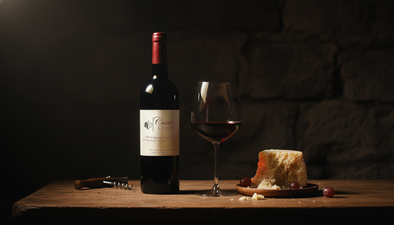 Conceptual brand world for Canto Crudo, an artisanal fine wine brand.